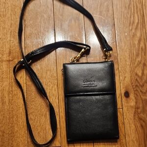 Ginger Genuine Leather Small Crossbody Bag Black Adjustable Strap